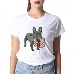 White Pet Dog T-shirt Women Summer T Shirt 